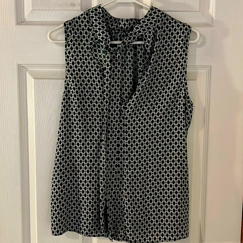 Satin-feel sleeveless high-neck blouse. H&M. Size 10.